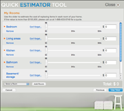 Second screen of Property Evaluation Tool